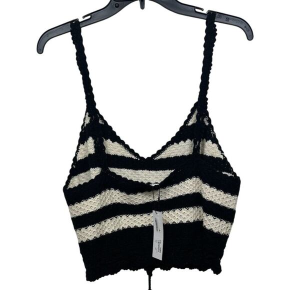 BB DAKOTA Women's Canary Island Top, Black/White Stripped Size Large NWT - Picture 4 of 9